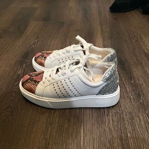 J.Lo rhinestone snake print shoes